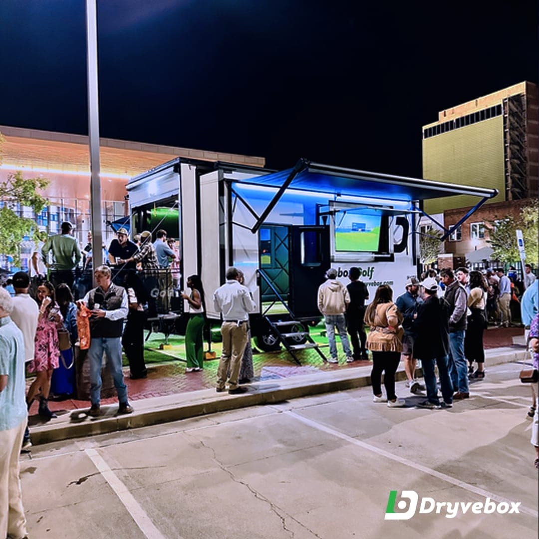 Mobile Golf Simulator - Dryvebox At Night (RBD)