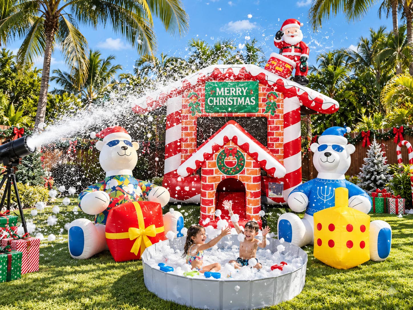 Tropical Foam Filled Christmas Bounce Party